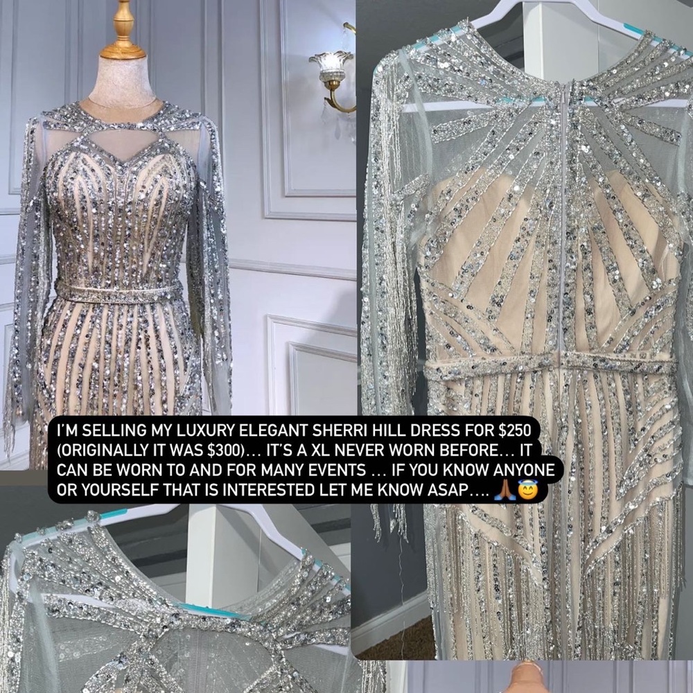 Luxury and Elegant Silver Sarene Hill Dress